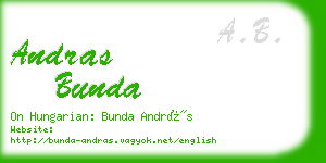 andras bunda business card